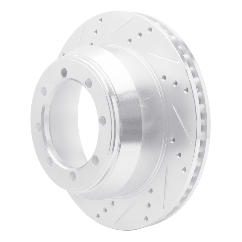 Ford E-350 Super Duty Brake Rotor (1) - Rear Left - R1 Concepts - Drilled & Slotted - Silver - `99-`07
